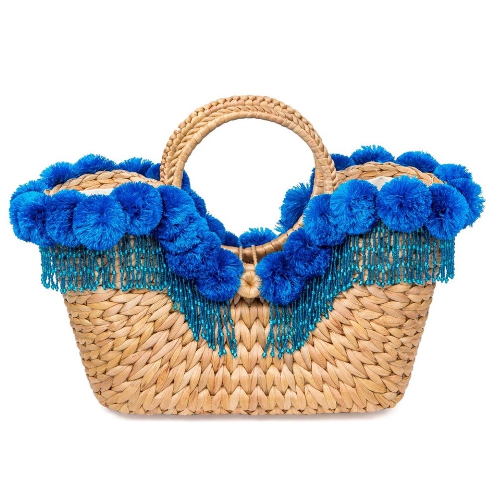 💙HP💙Artisans by IQ Nolita Romani Aqua Straw Tote Bag